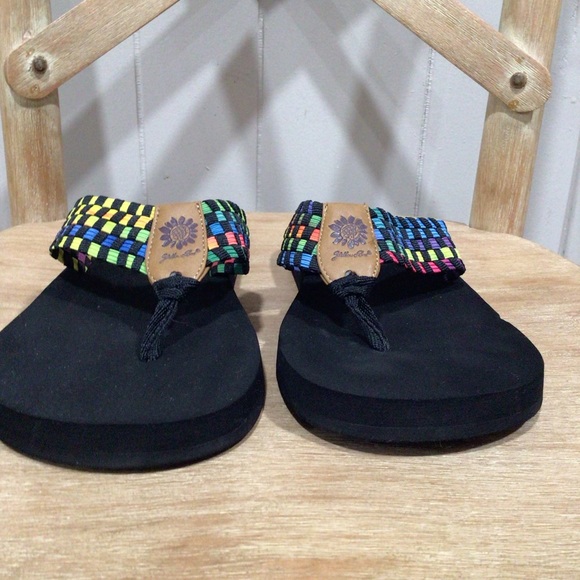 Sold! Yellow Box Womens Soleil Multicolor Stretch Flip Flop Sandals Size 8 - Picture 4 of 8